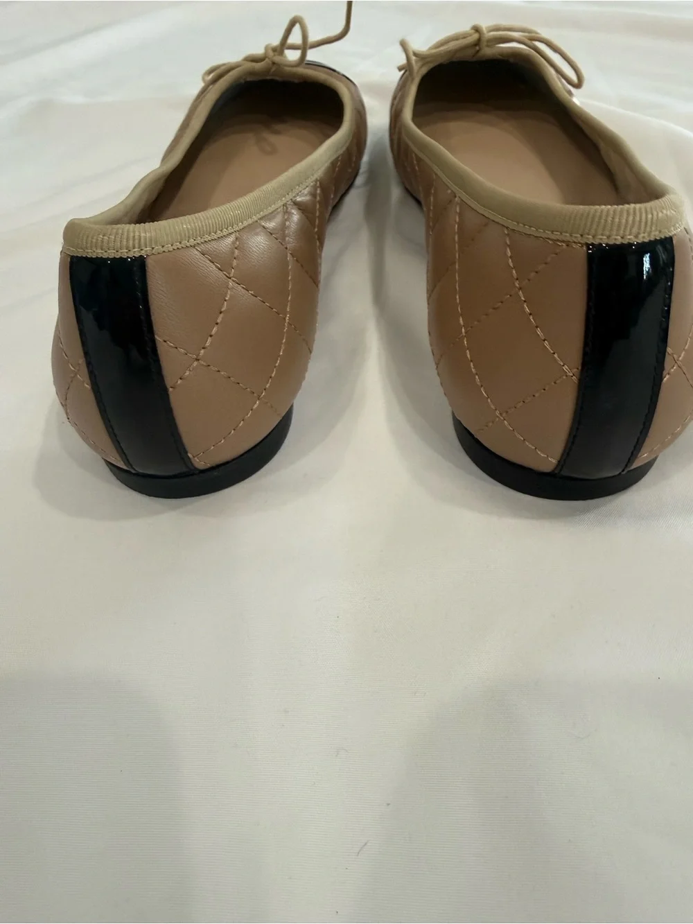 Jon Josef Belle Quilted Ballerina Flats with Black Patent Toe Diamond Quilted 8